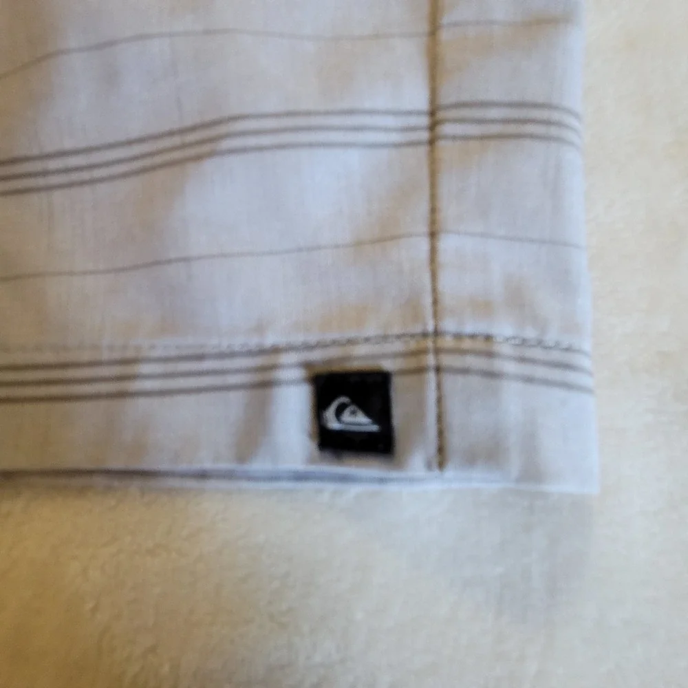 Quiksilver Amphibians Hybrid Shorts‎ Mens 32 Grey Striped Boardshorts Quick-dry